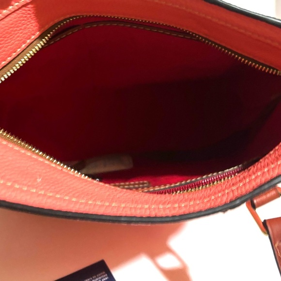 Dooney & Bourke coral  and Brown Shoulder Bag with Leather Straps - Picture 11 of 14